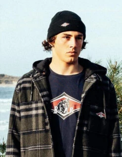 BEAR SURFBOARDS BEANIE BLACK -Salty Crew Shop bear surfboards berretto beanie black 4