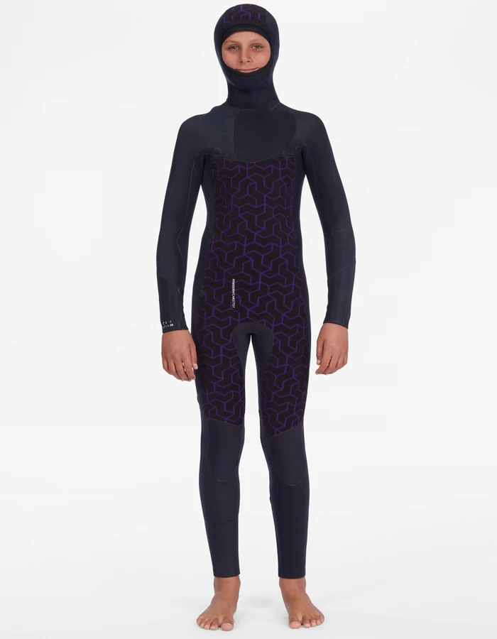 BILLABONG ABSOLUTE 5/4 HOODED CHEST ZIP WETSUIT BOY 8-14 - Image 2
