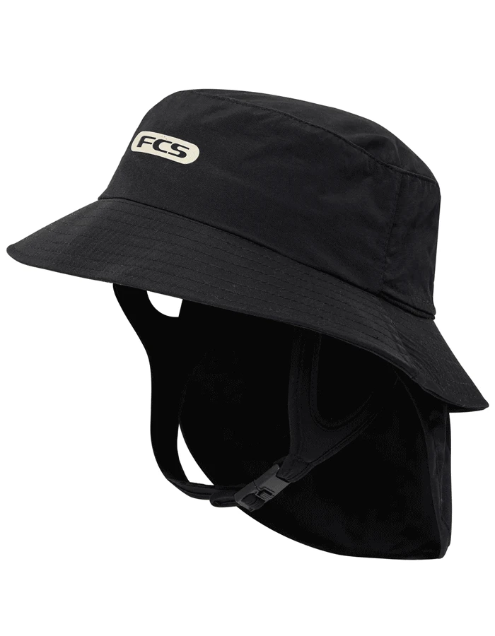FCS ESSENTIAL SURF BUCKET HAT BLACK 1 FCS ESSENTIAL SURF BUCKET HAT BLACK