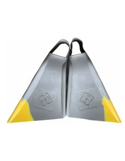 HUBBOARDS AIR HUB CUT BODYBOARD FINS GREY YELLOW
