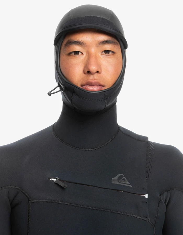QUIKSILVER 5/4/3 HIGHLINE HOODED CHEST ZIP WETSUIT BLACK - Image 8