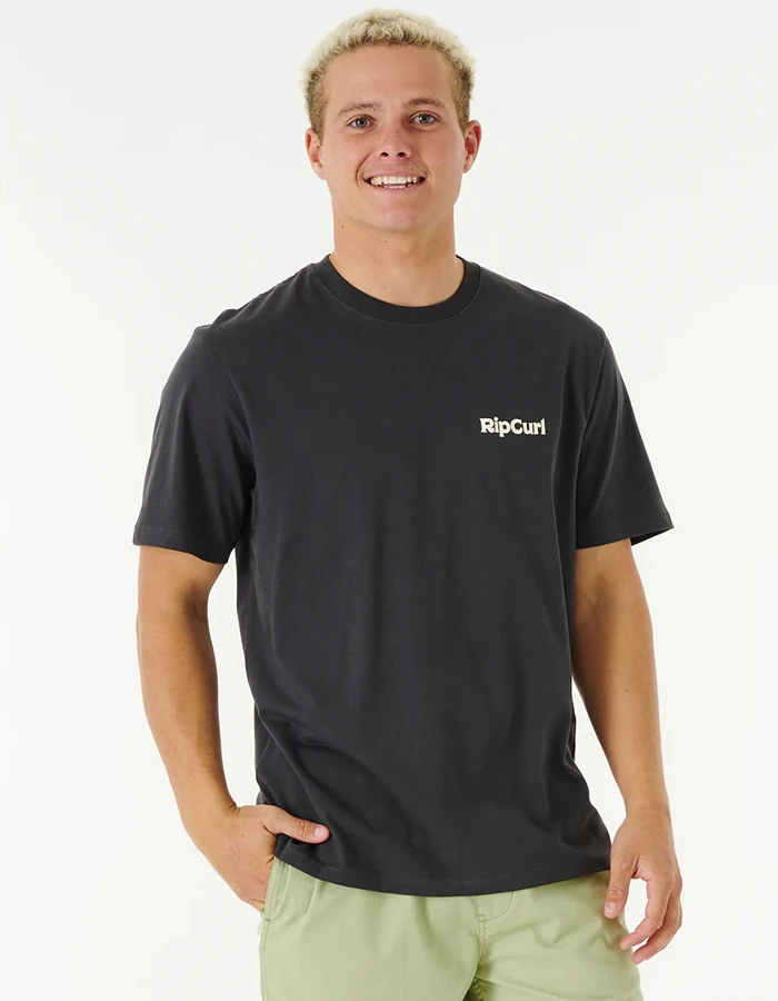 RIP CURL BLAZED AND TUBED TEE WASHED BLACK 2 RIP CURL BLAZED AND TUBED TEE WASHED BLACK - Image 2
