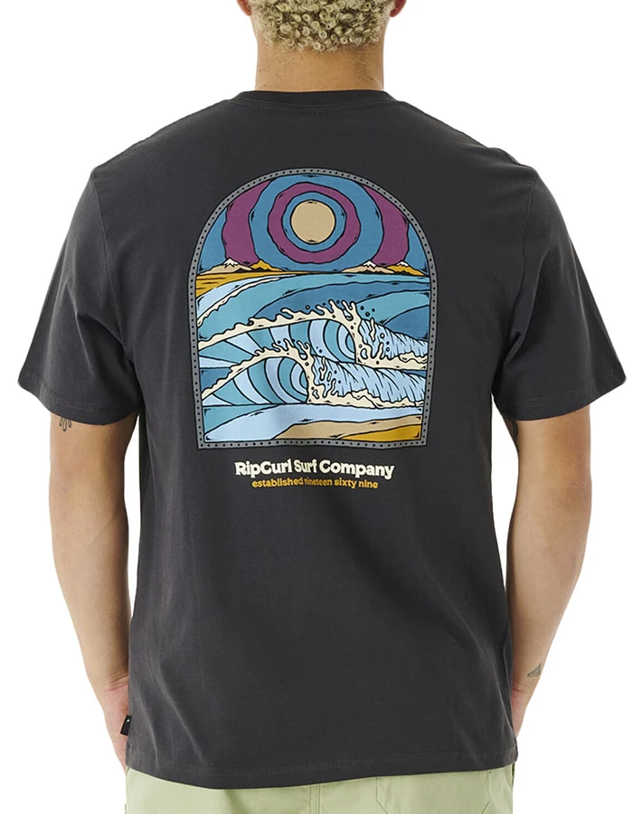 RIP CURL BLAZED AND TUBED TEE WASHED BLACK 3 RIP CURL BLAZED AND TUBED TEE WASHED BLACK - Image 3