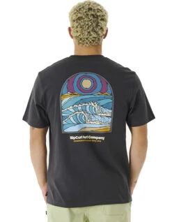 RIP CURL BLAZED AND TUBED TEE WASHED BLACK