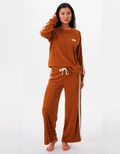 RIP CURL TERRY CREW FLEECE CINNAMON -Salty Crew Shop rip curl locals felpa girocollo in spugna donna cinnamon