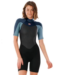 RIP CURL OMEGA 1.5MM SHORT SLEEVE BACKZIP