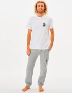 RIP CURL SEARCH LOGO TRACK PANT BLACK -Salty Crew Shop rip curl pantaloni tuta search logo grey marle 1
