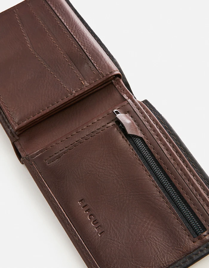 RIP CURL RIDGE PU ALL DAY WALLET BLACK TAN - Image 4