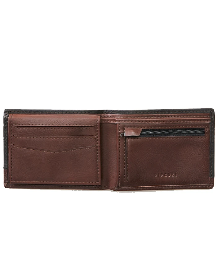 RIP CURL RIDGE PU ALL DAY WALLET BLACK TAN - Image 5