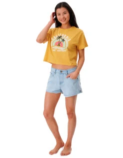 RIP CURL SUNNY PARADISE SHORT SLEEVE CROP TEE 5 RIP CURL SUNNY PARADISE SHORT SLEEVE CROP TEE -Salty Crew Shop rip curl sunny paradise crop t shirt donna 2