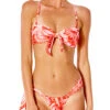 RIP CURL SUN RAYS BANDEAU BIKINI TOP RED