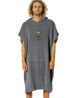 RIP CURL ICONS HOODED PONCHO GREY