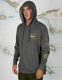 SALTY CREW BRUCE HOOD TECH TEE CHARCOAL -Salty Crew Shop salty crew bruce hood charcoal tech tee charcoal 2