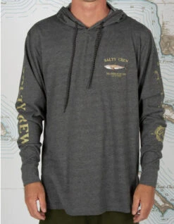 SALTY CREW BRUCE HOOD TECH TEE CHARCOAL -Salty Crew Shop salty crew bruce hood charcoal tech tee charcoal 5
