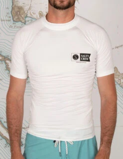 SALTY CREW SHELTER RASHGUARD WHITE