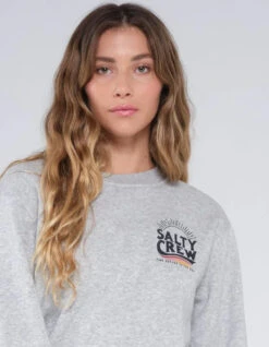 Salty Crew THE WAVE CREW CREW ATHLETIC HEATHER -Salty Crew Shop salty crew the wave felpa girocollo athletic heather 2