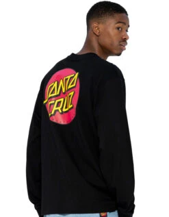SANTA CRUZ CLASSIC DOT CHEST CREW BLACK -Salty Crew Shop santa cruz classic dot chest crew felpa black 2
