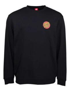 SANTA CRUZ CLASSIC DOT CHEST CREW BLACK -Salty Crew Shop santa cruz classic dot chest crew felpa black 3
