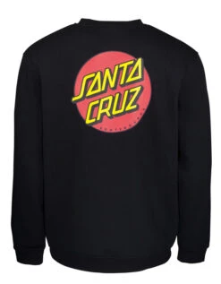 SANTA CRUZ CLASSIC DOT CHEST CREW BLACK -Salty Crew Shop santa cruz classic dot chest crew felpa black 4