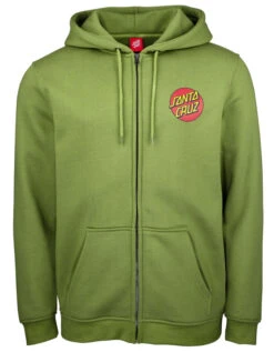 SANTA CRUZ CLASSIC DOT ZIP HOOD DILL GREEN -Salty Crew Shop santa cruz classic dot zip felpa cappuccio dill green 3