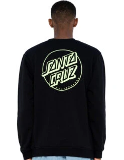 SANTA CRUZ OPUS DOT STRIPE CREW BLACK MINT -Salty Crew Shop santa cruz opus dot stripe crew felpa mint black 4