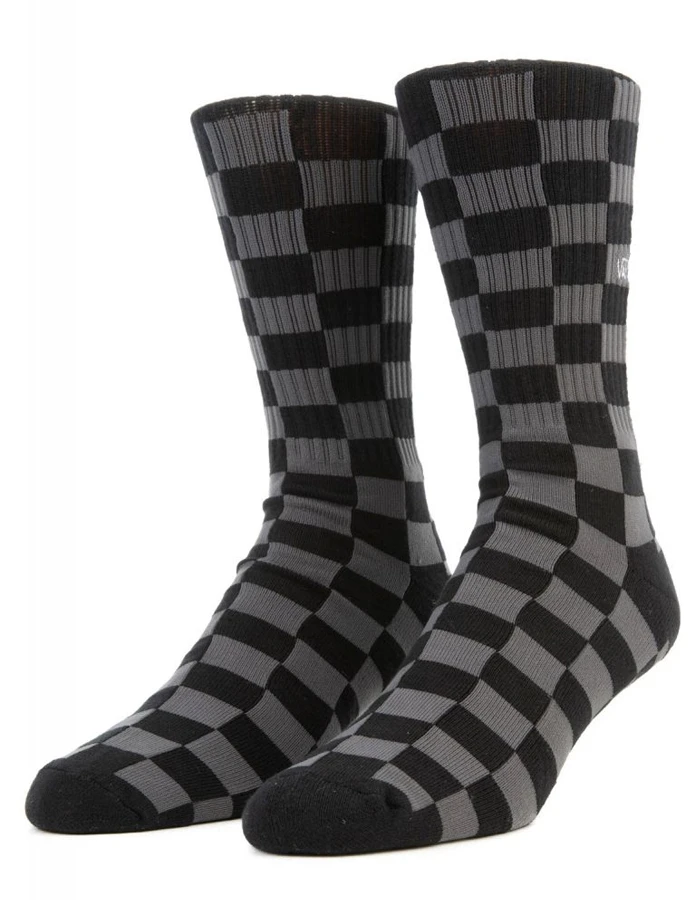 VANS CHECKERBOARD CREW SOCKS BLACK CHARCOAL 4 VANS CHECKERBOARD CREW SOCKS BLACK CHARCOAL - Image 4