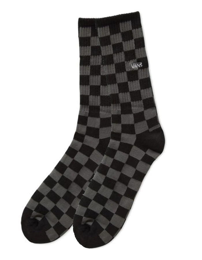 VANS CHECKERBOARD CREW SOCKS BLACK CHARCOAL 1 VANS CHECKERBOARD CREW SOCKS BLACK CHARCOAL