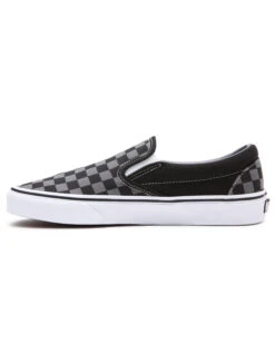 VANS CHECKERBOARD CLASSIC SLIP-ON SHOES BLACK PEWTER -Salty Crew Shop vans scarpe classic slip on black pewter checkerboard 4