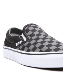 VANS CHECKERBOARD CLASSIC SLIP-ON SHOES BLACK PEWTER -Salty Crew Shop vans scarpe classic slip on black pewter checkerboard 7