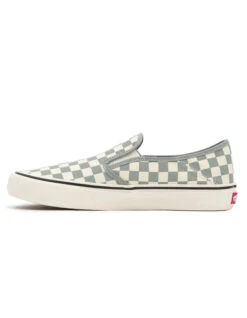 VANS CHECKERBOARD CLASSIC SLIP-ON SHOES GREEN -Salty Crew Shop vans scarpe classic slip on checkerboard methyl 6