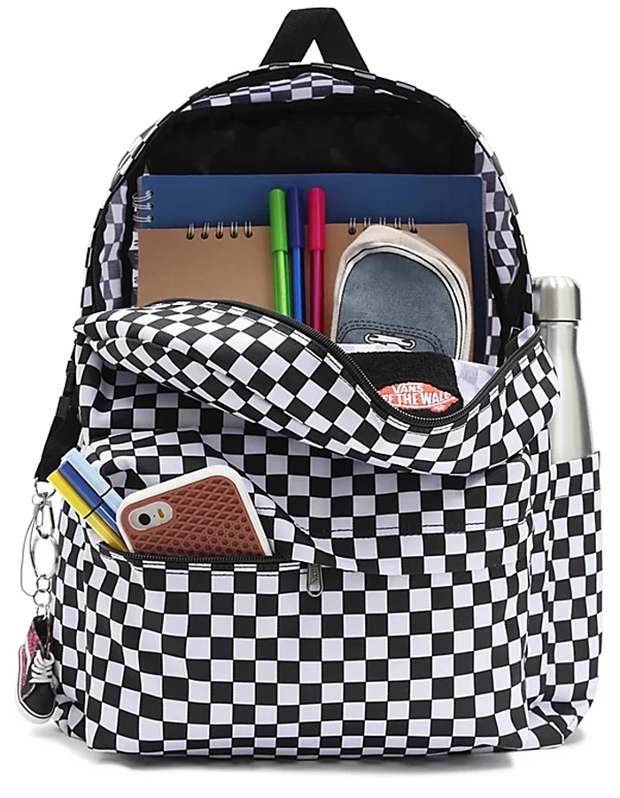 VANS OLD SKOOL CHECK BACKPACK WHITE BLACK 2 VANS OLD SKOOL CHECK BACKPACK WHITE BLACK - Image 2