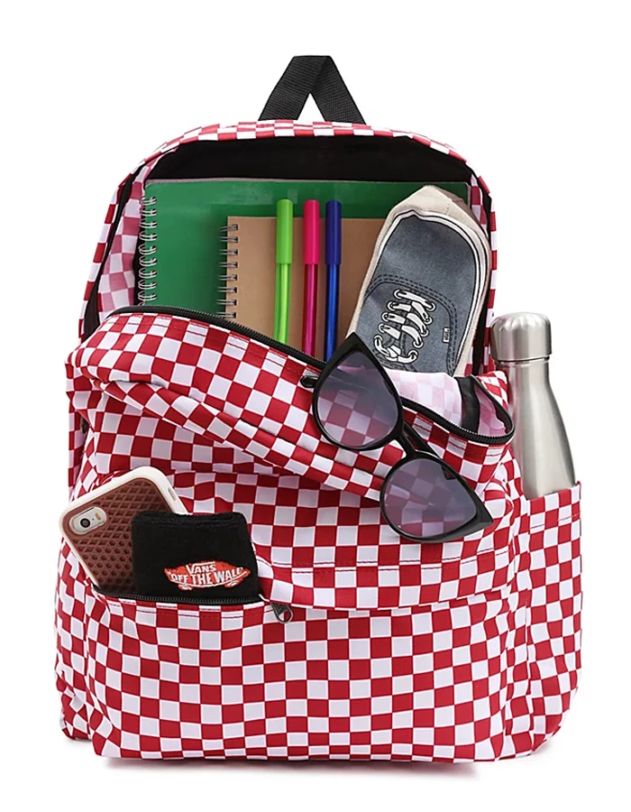 VANS OLD SKOOL CHECK BACKPACK WHITE RED 2 VANS OLD SKOOL CHECK BACKPACK WHITE RED - Image 2