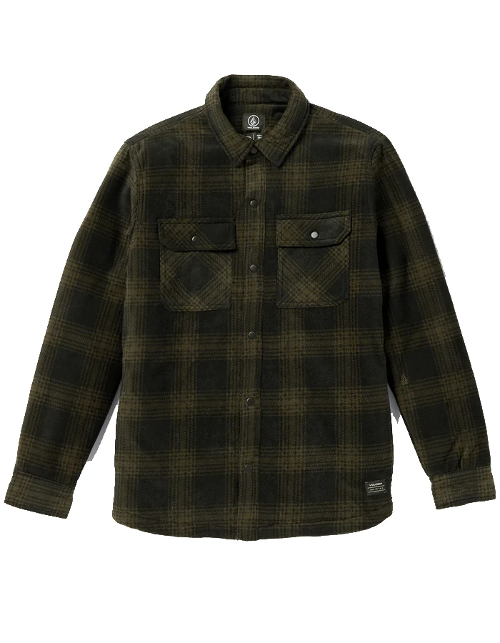 VOLCOM BOWERED FLEECE LONG SLEEVE SHIRT BISON 3 VOLCOM BOWERED FLEECE LONG SLEEVE SHIRT BISON - Image 3