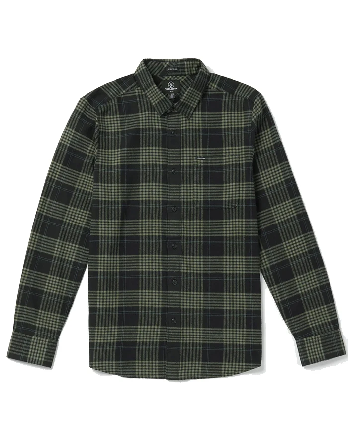 VOLCOM CADEN PLAID SHIRT BLACK 1 VOLCOM CADEN PLAID SHIRT BLACK