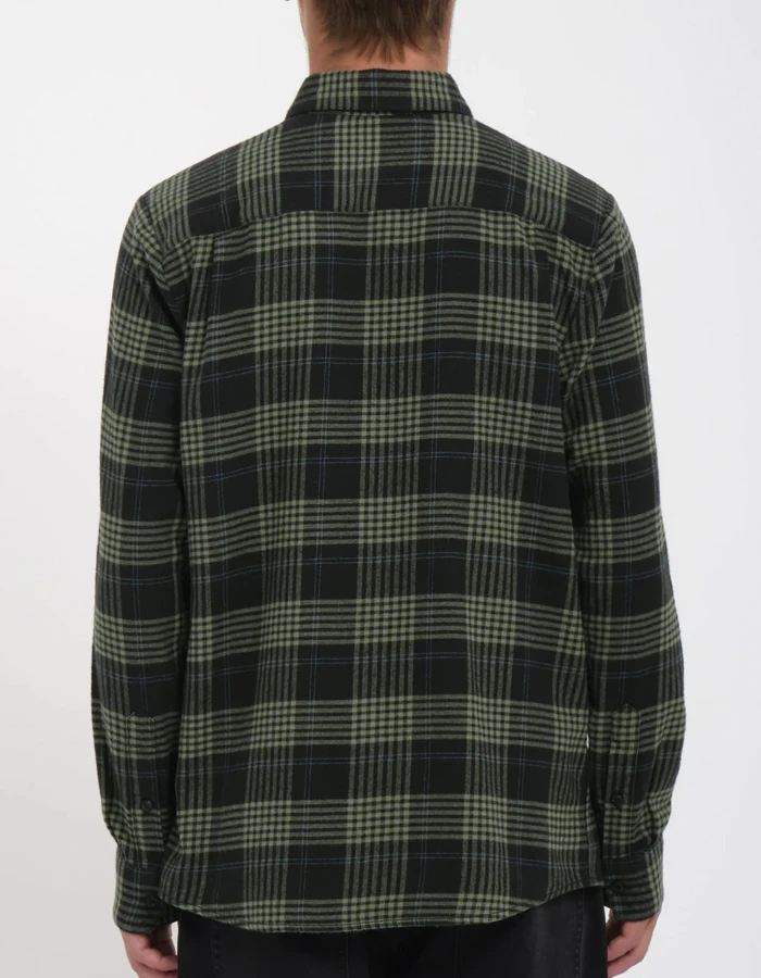 VOLCOM CADEN PLAID SHIRT BLACK 4 VOLCOM CADEN PLAID SHIRT BLACK - Image 4