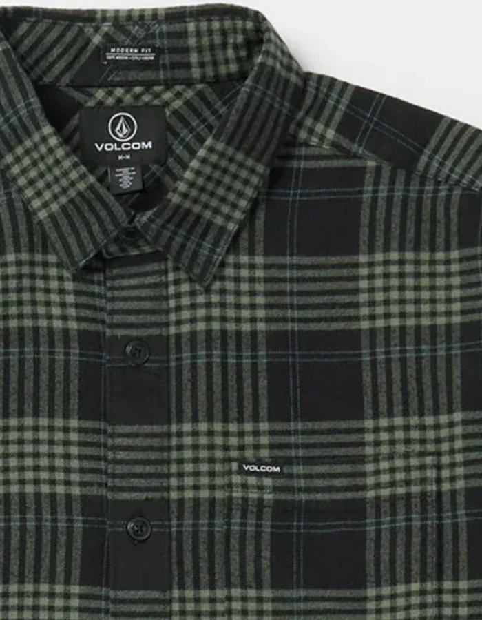 VOLCOM CADEN PLAID SHIRT BLACK 6 VOLCOM CADEN PLAID SHIRT BLACK - Image 6
