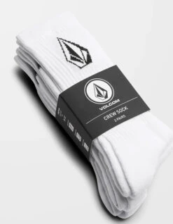 VOLCOM FULL STONE SOCKS WHITE 3 PACK -Salty Crew Shop volcom full stone calzini pacco da 3 white 2